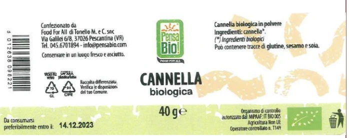 Cannella biologica in polvere