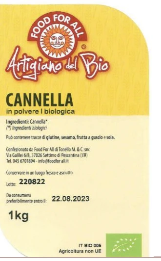 Cannella biologica in polvere