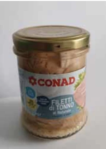 Filetti di tonno al naturale Conad vaso vetro 200g