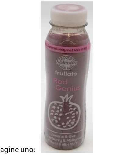 Bevanda a base di più frutti (Frullato red genius)