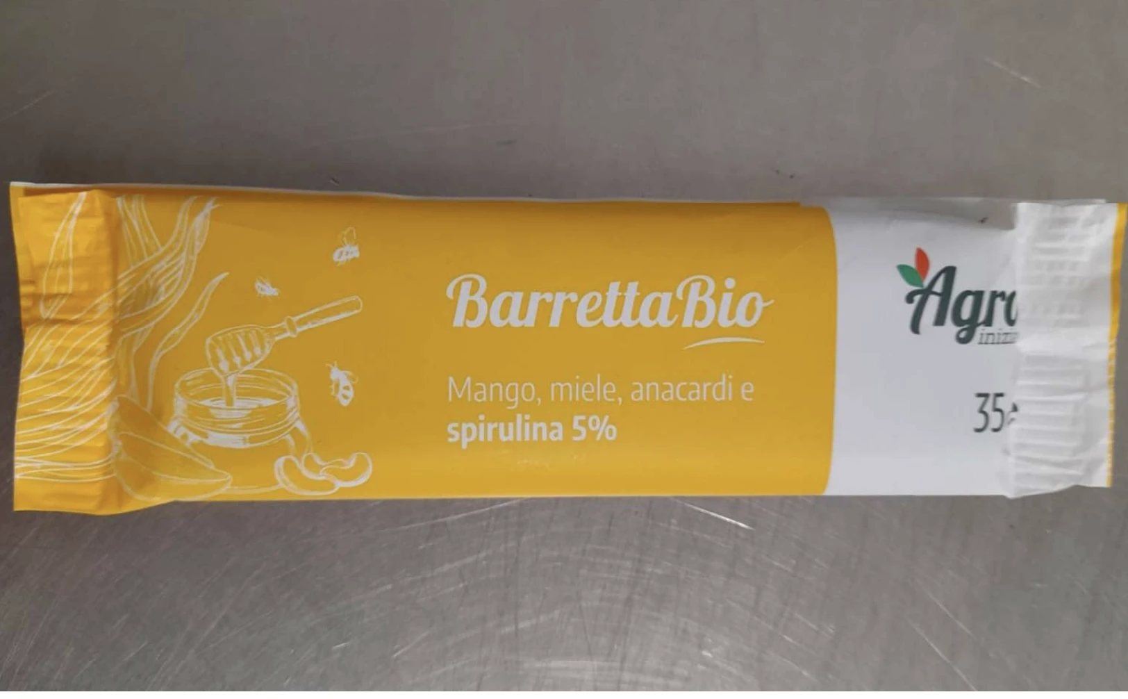 Barretta BIO Mango Miele e SPIRULINA gr. 35