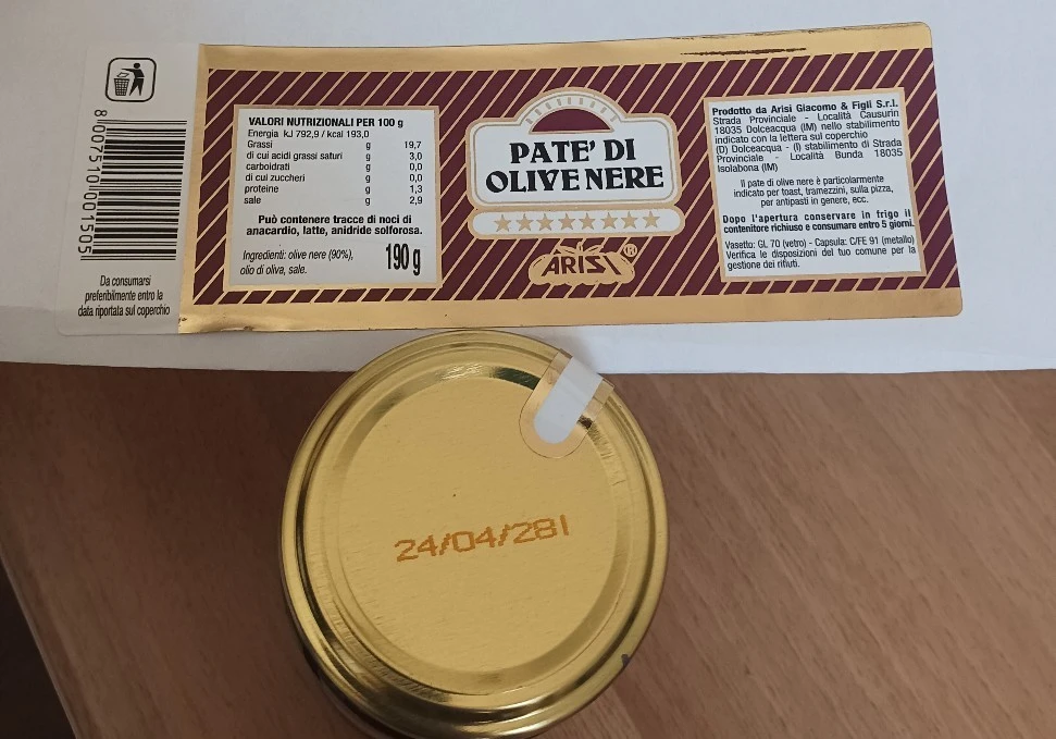 Patè di olive nere 190G