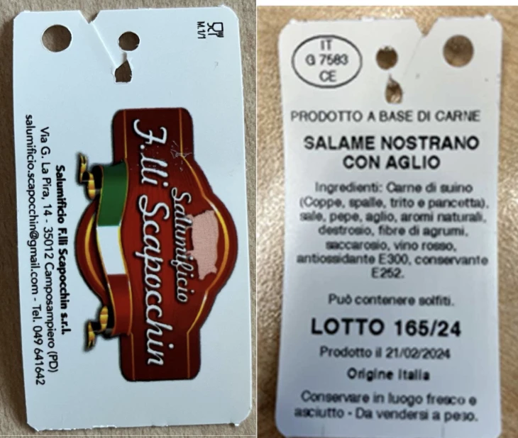 Salame Nostrano con Aglio