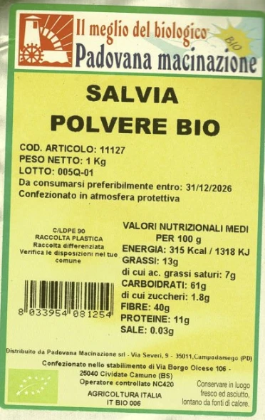Salvia polvere Bio