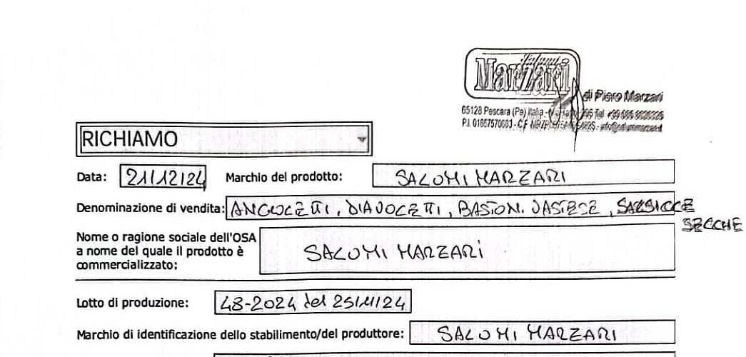 ANGIOLETTI, DIAVOLETTI, BASTON., SALSICCE SECCHE