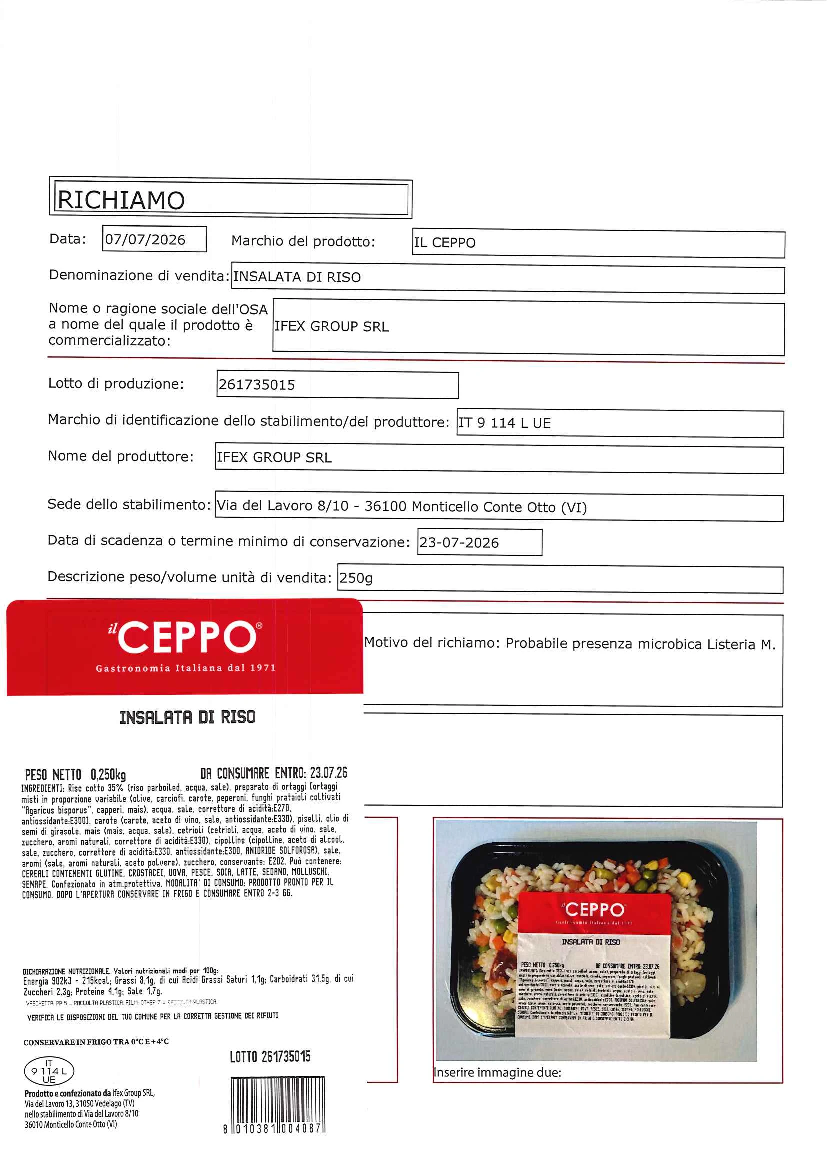 INSALATA DI RISO