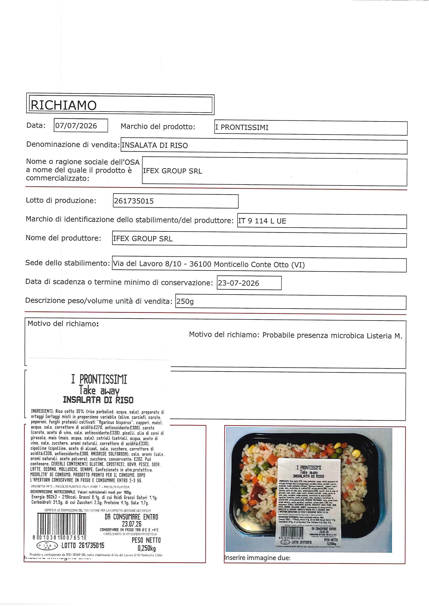 INSALATA DI RISO