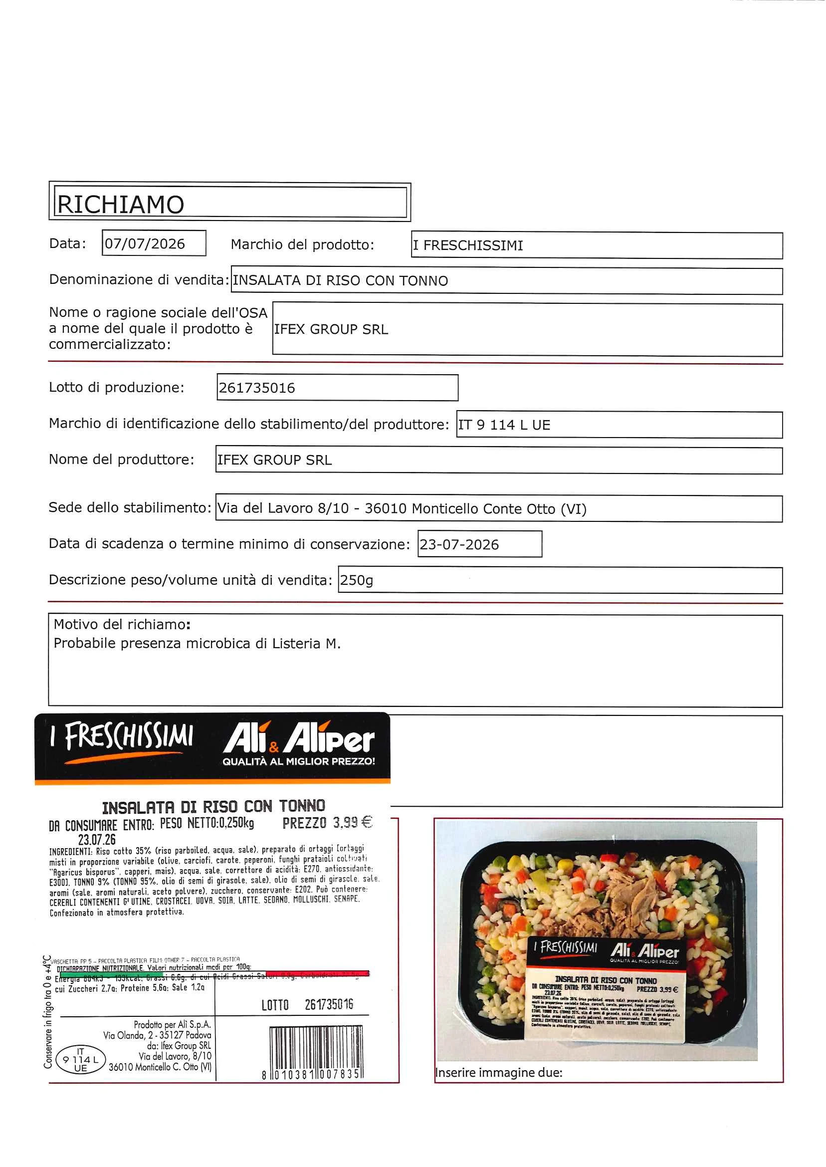 INSALATA DI RISO CON TONNO