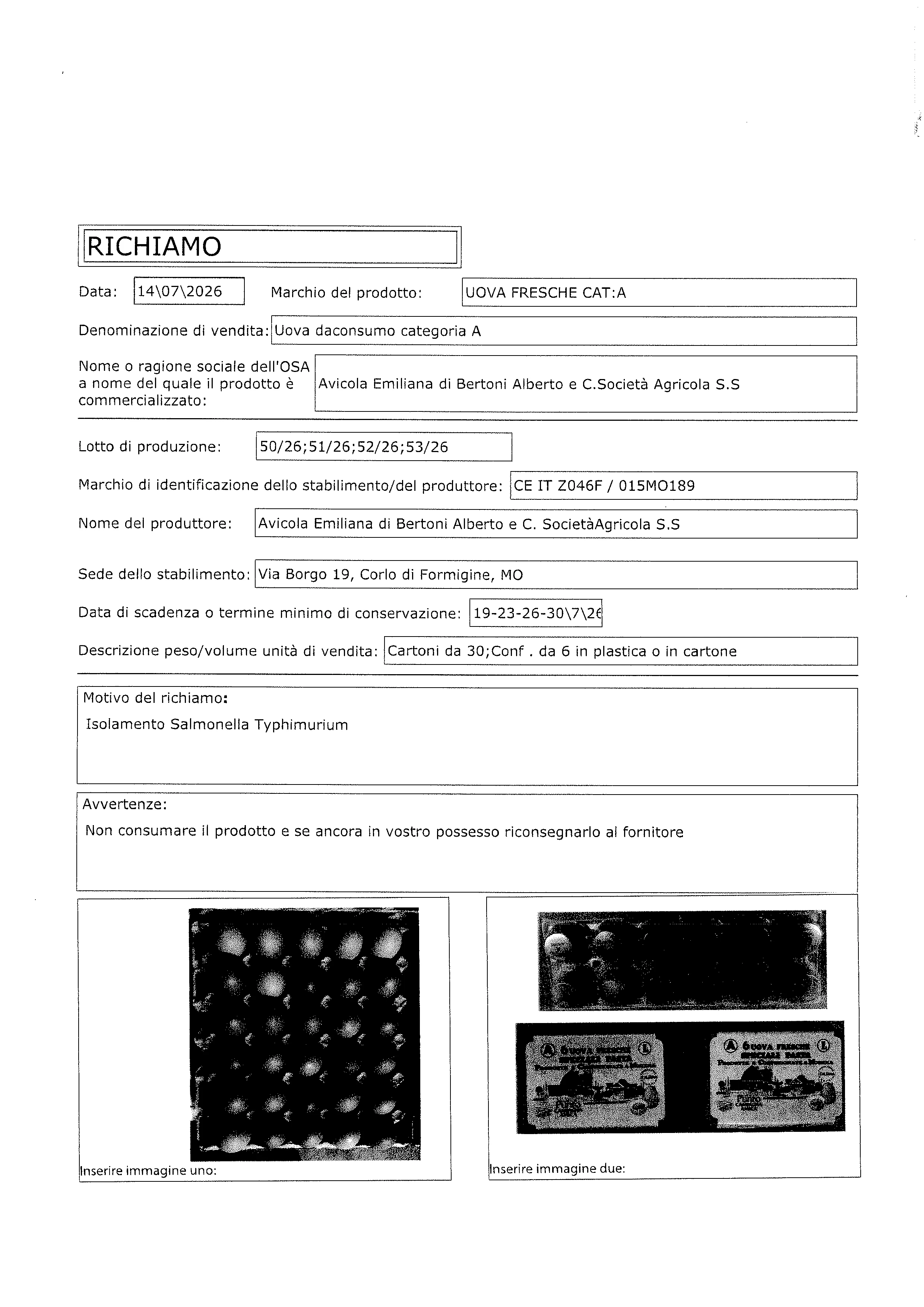 Uova daconsumo categoria A