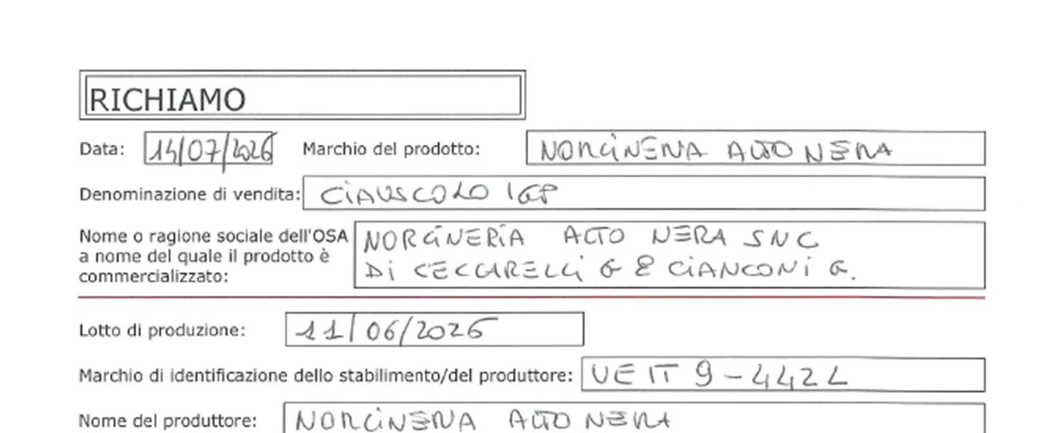 CIAUSCOLO IGP