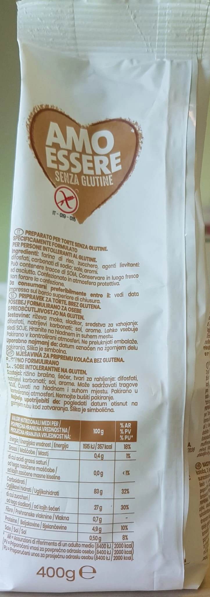 Preparato per torte senza glutine 400g