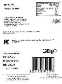 Formaggio Gorgonzola Dolce 200g