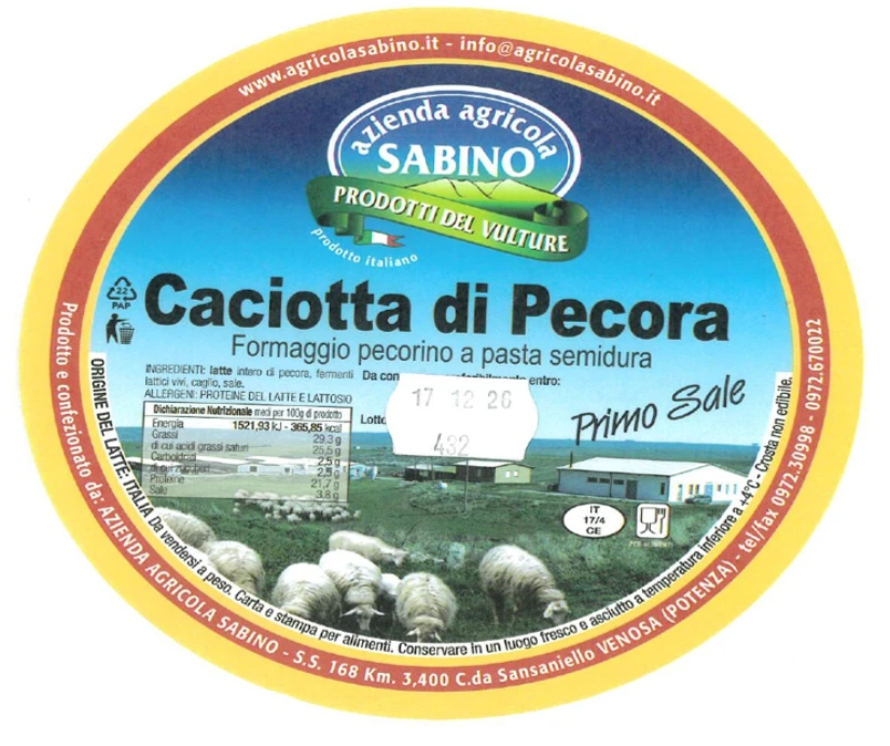 Caciotta di pecora Primo Sale