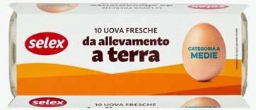 10 UOVA DI CAT. A MEDIE da DA ALLEVAMENTO A TERRA SELEX cassa da 96 uova