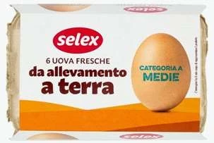 6 UOVA DI CAT. A MEDIE da DA ALLEVAMENTO A TERRA SELEX cassa da 96 uova