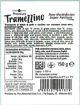 Foto Tramezzino Kebab di pollo arrosto Premium richiamato