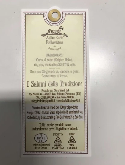 Salame Antico Spigaroli senza nitrati