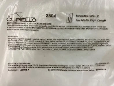 Foto 2304 cornetto curvo madre plant based vuoto palma segregato - rspo sg 60 pz Cupiello richiamato