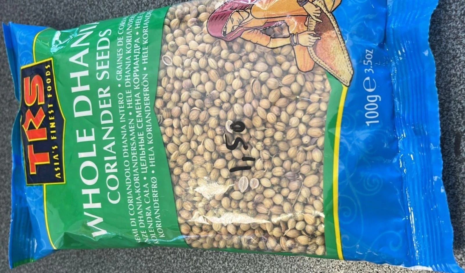 TRS Whole Dhania Coriander Seeds (Semi di coriandolo) 10x100g