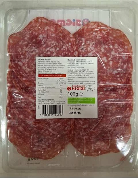 Foto Salame milano Sigma richiamato