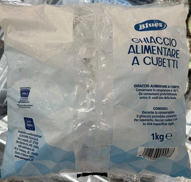 Foto Ghiaccio a cubetti 1 Kg Blues Eurospin richiamato