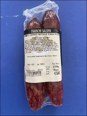 Foto Salamella dolce sottovuoto Franchi Salumi richiamato