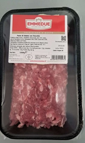 Foto Pasta di Salame con finocchio – COD 497 Salumi Emmedue Srl richiamato