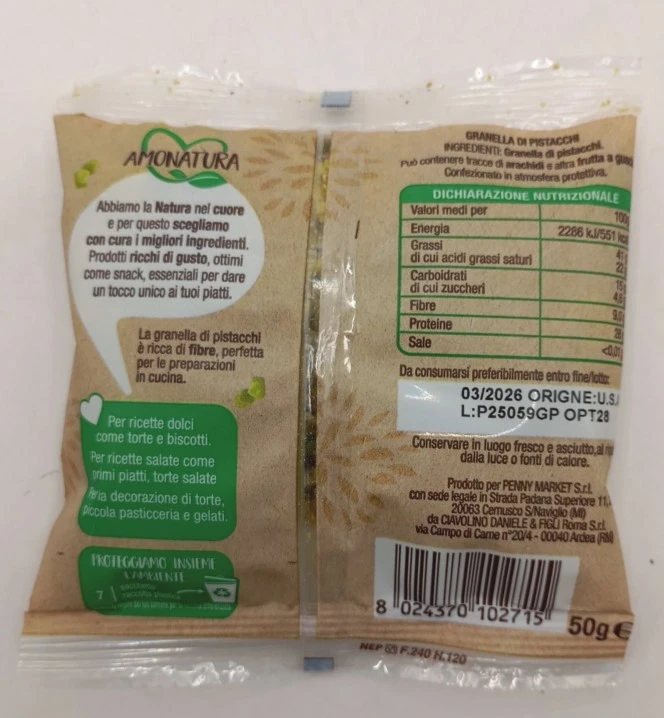 Foto Granella di pistacchi Amonatura richiamato