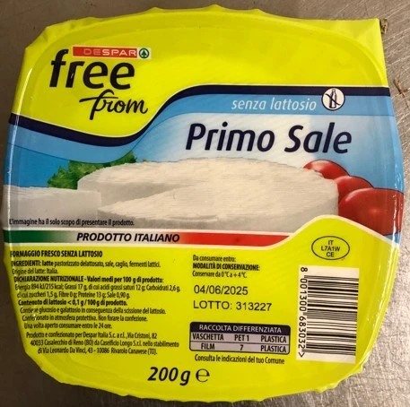 Primo sale senza lattosio 1pz. 200g p.fisso despar