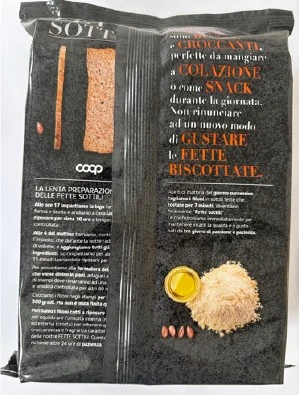 Foto Fette biscottate con farina integrale e olio di semi di girasole altoleico Coop richiamato