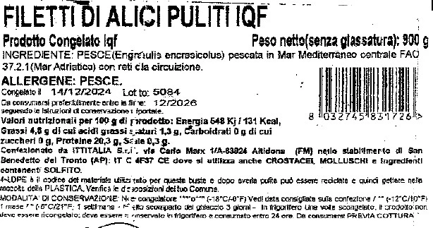 Filetti di alici puliti IQF