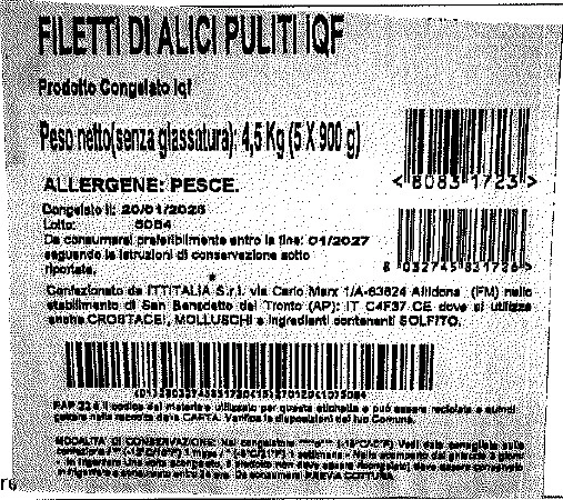 Filetti di alici puliti IGF 5x900 gr