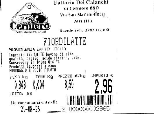 Foto Mozzarella fiordilatte Cerniero - Fattoria dei calanchi richiamato