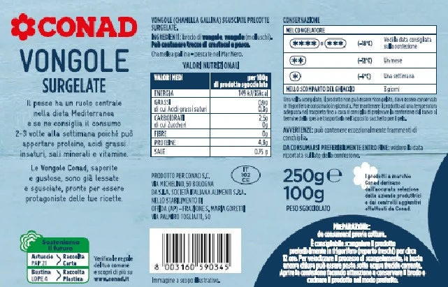 Vongole surgelate 250g