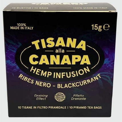 Tisana alla canapa hemp infusion ribes nero blackcurrnt