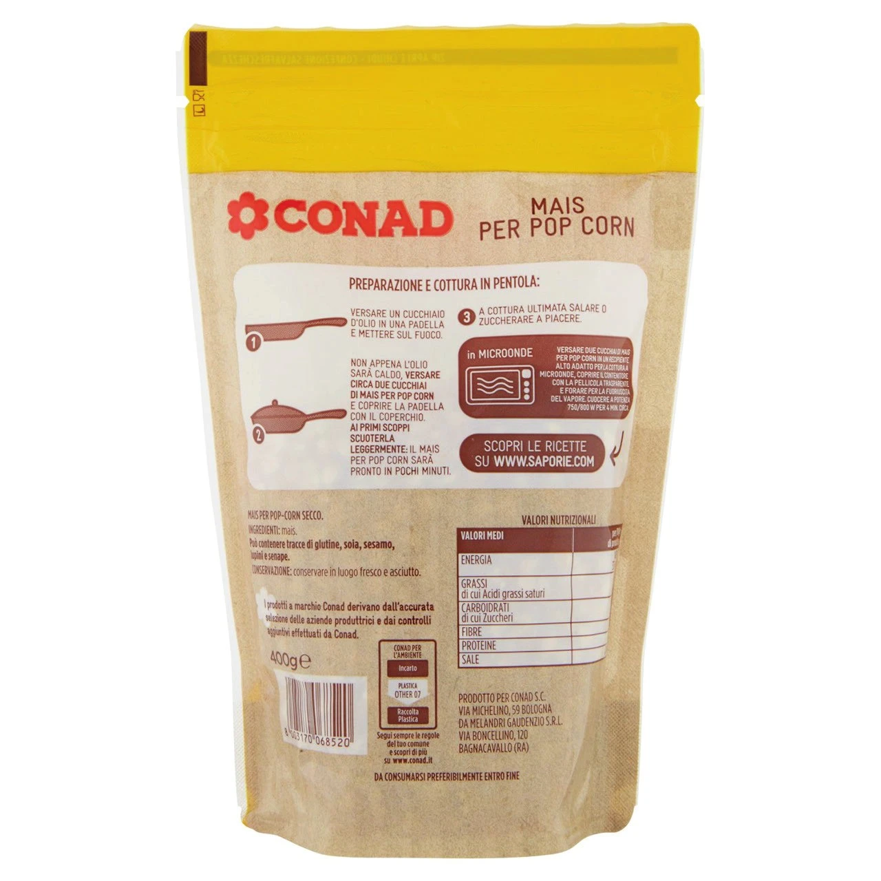 Foto Mais per pop corn Conad richiamato