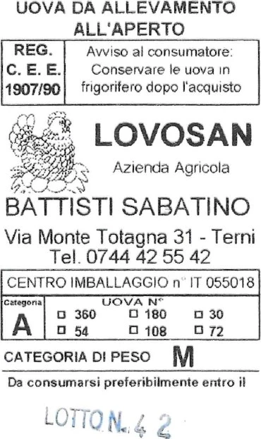 Foto LOVOSAN - Az. Agr. Battisti Sabatino Lovosan richiamato