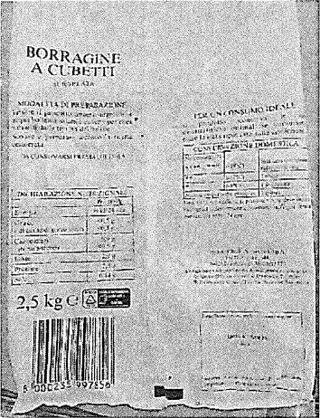 Foto Borragine a cubetti surgelata 2,5kg DL (dicitura di legge) richiamato