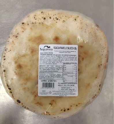 Foto Focaccia friarielli e salsiccia 420g Acquaviva richiamato