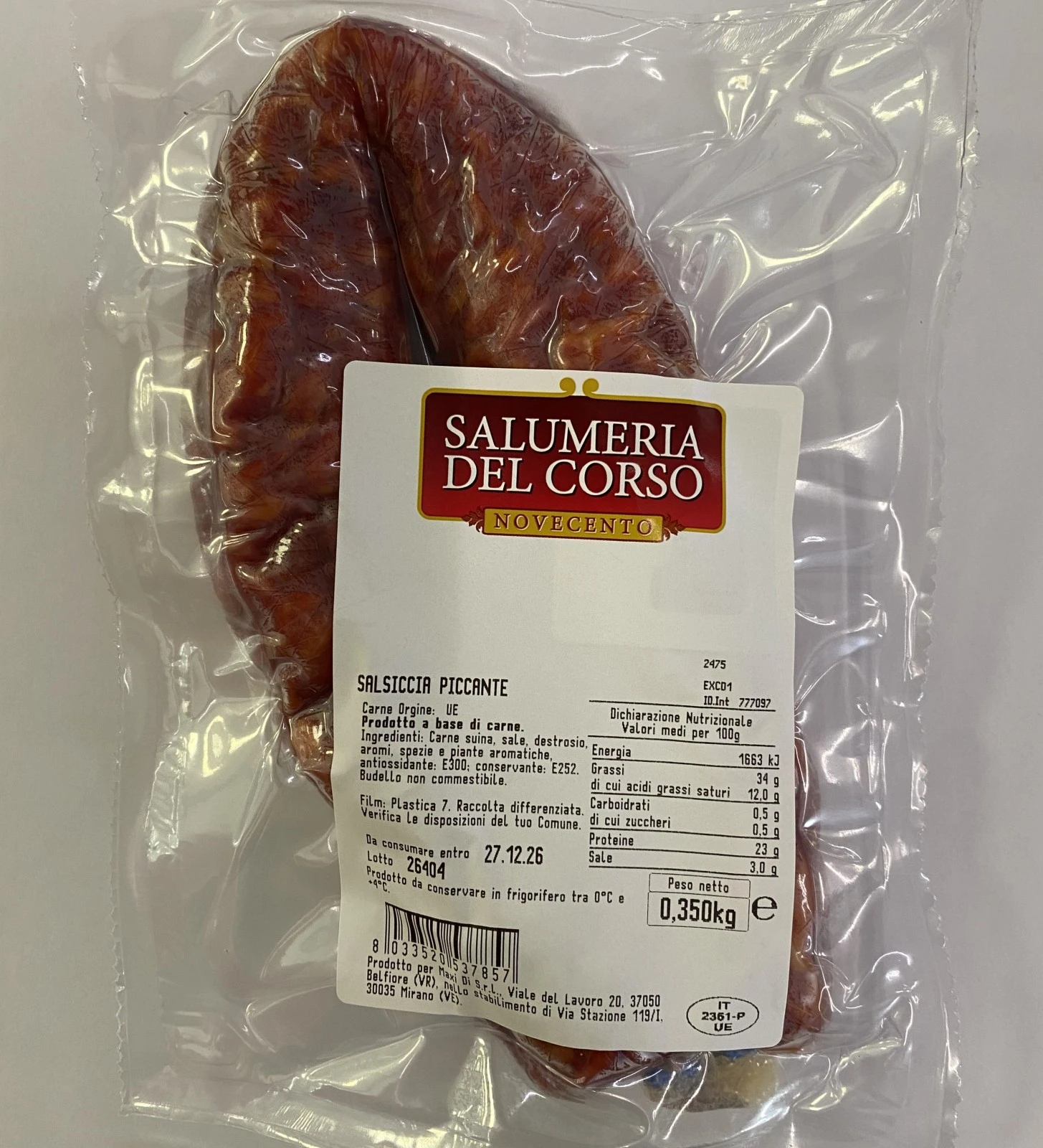 Foto Salsiccia piccante Salumeria del Corso richiamato