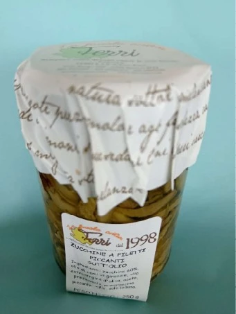 Foto Zucchine a filetti piccanti sott'olio Ferri - La Favola Antica richiamato