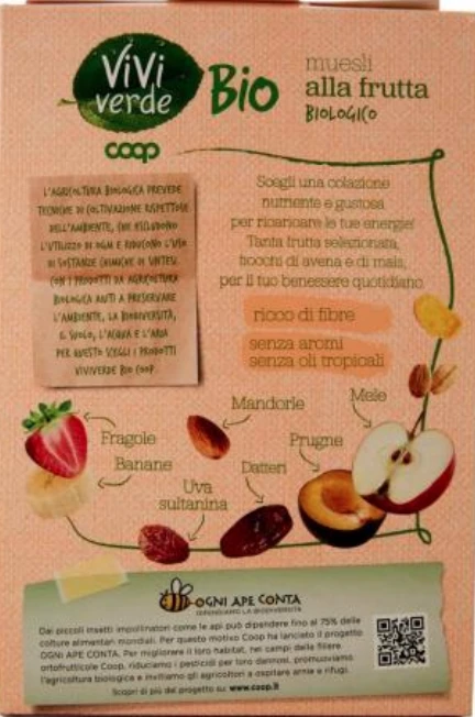 MUESLI ALLA FRUTTA BIO VIVEREVERDE COOP SCATOLA G. 375