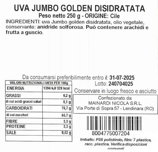 UVA JUMBO GOLDEN DISIDRATATA