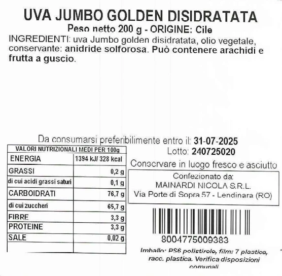 UVA JUMBO GOLDEN DISIDRATATA