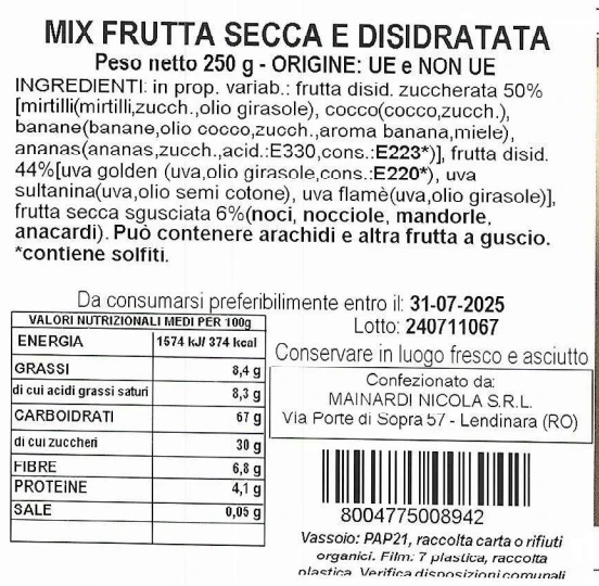 MELANGE ESOTICO (MIX FRUTTA SECCA E DISIDRATATA)