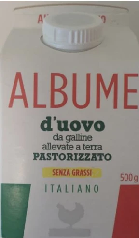 Albume d’uovo da galline allevate a terra pastorizzato