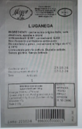 LIGANEGA - prodotto a base di carne da consumare previa cottura