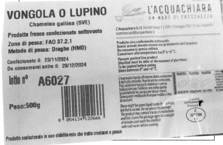 VONGOLE O LUPINI SOTTOVUOTO 4X0,5 KG