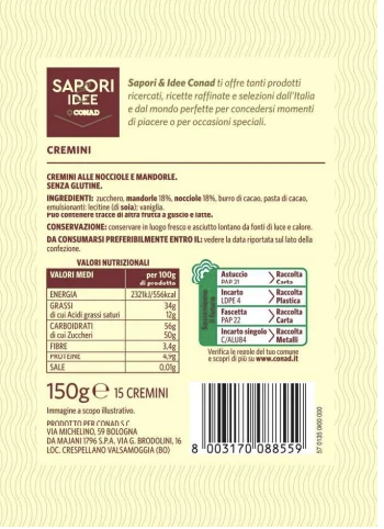 CREMINI ALLE NOCCIOLE E MANDORLE